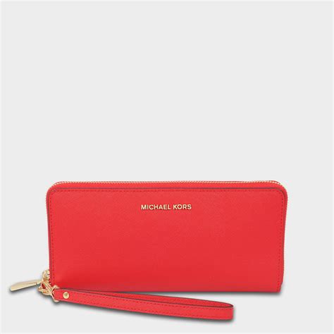 michael kors mercer leather continental wallet bright red|Michael Kors small wallet sale.